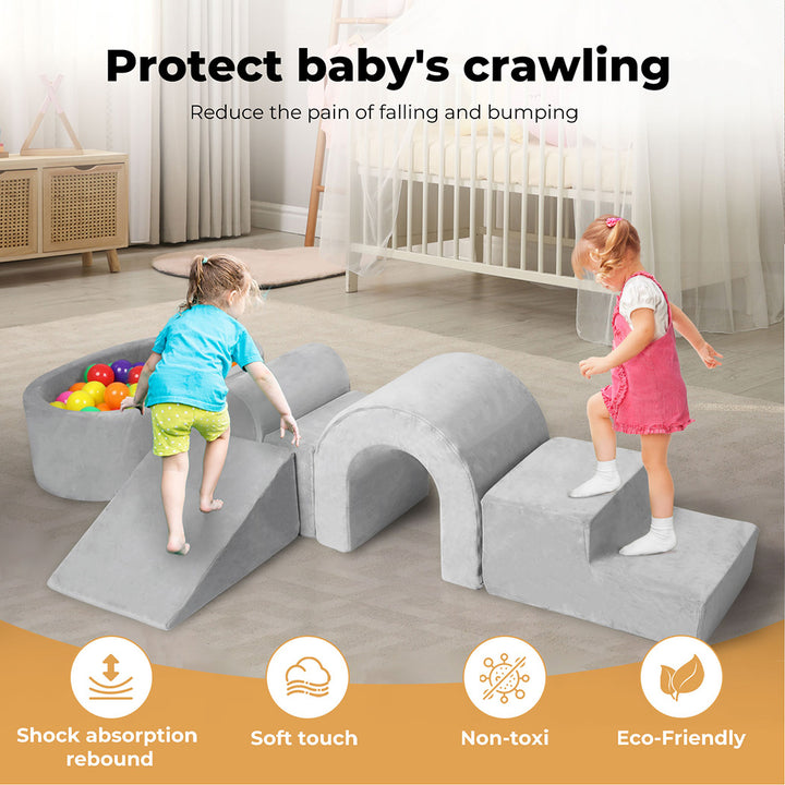 Bopeep Kids Foam Blocks Play Set Pit Climb Crawl Slide Soft Toddlers Toys Indoor