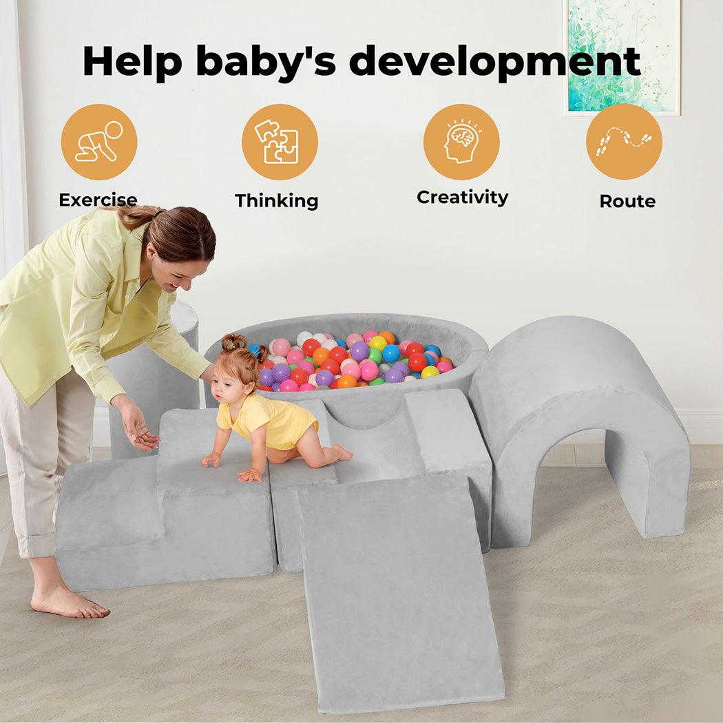 Kids Foam Blocks Play Set Pit Climb Crawl Slide Soft Toddlers Toys