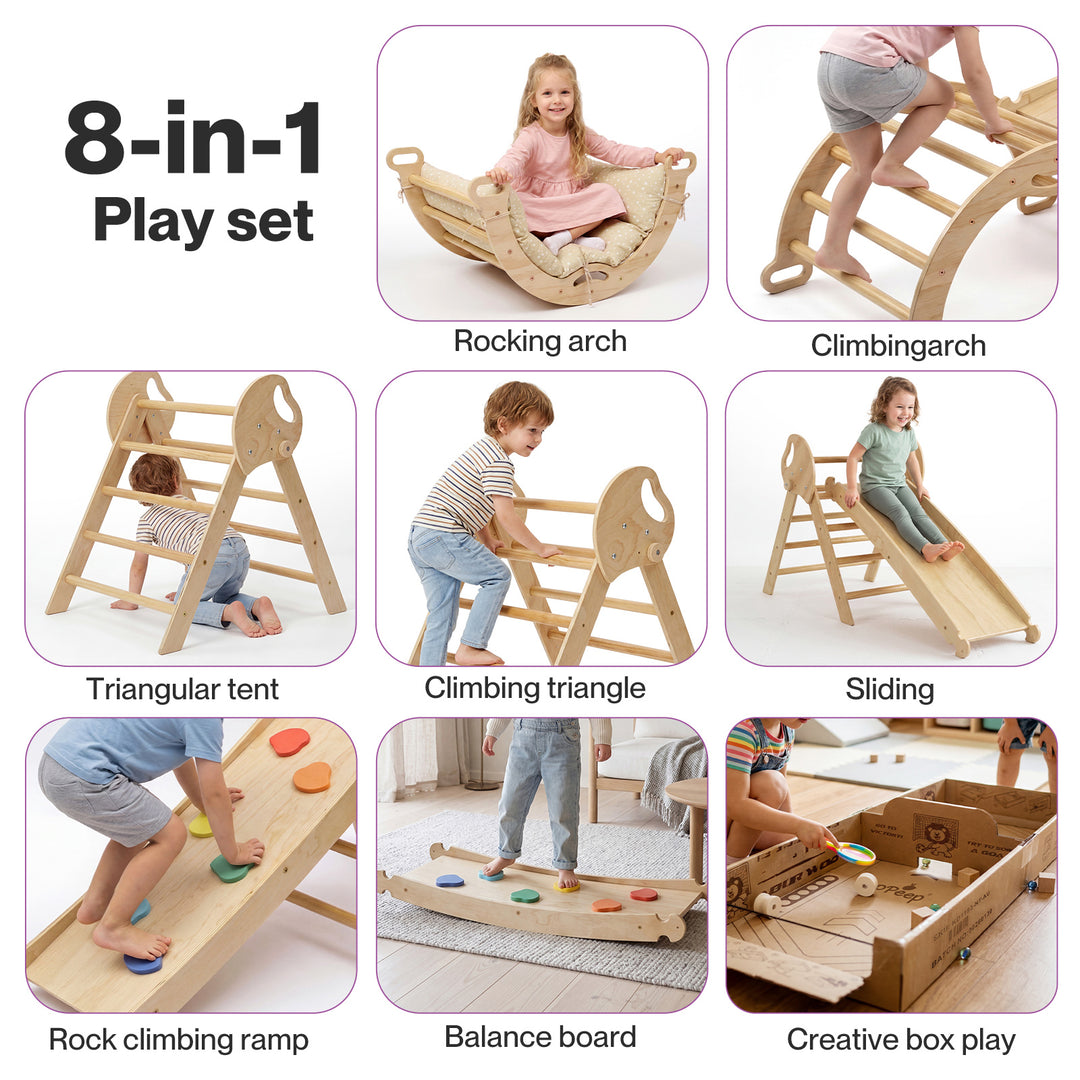 BoPeep Kids Climbing Toys Sets Toddler Toys Triangle Arch Climber Indoor