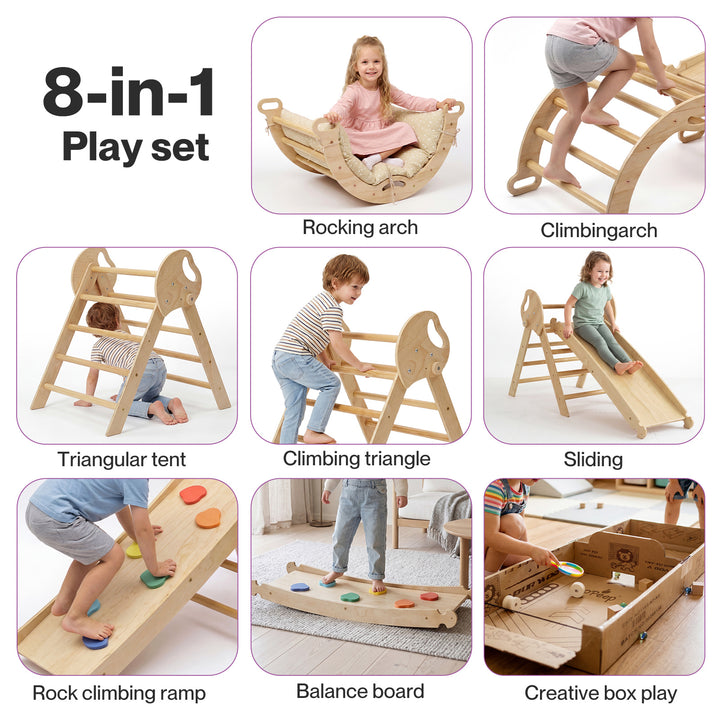 BoPeep Kids Climbing Toys Sets Toddler Toys Triangle Arch Climber Indoor