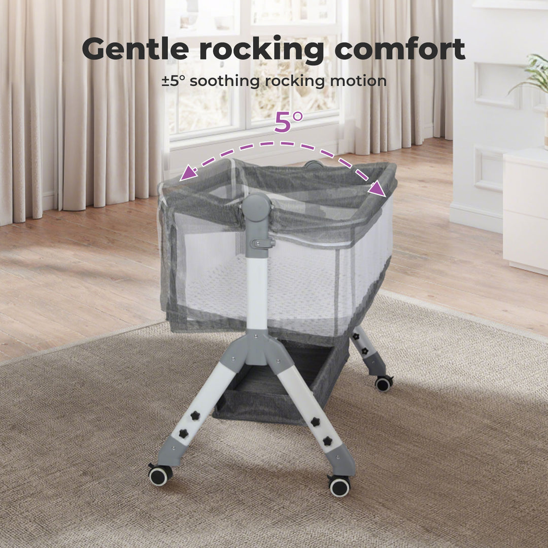 Baby Cot Bed Crib Newborn Co-Sleeper Bassinet Safety Adjustable Bedside