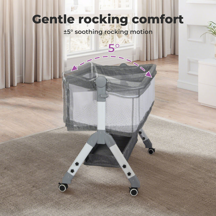 Baby Cot Bed Crib Newborn Co-Sleeper Bassinet Safety Adjustable Bedside