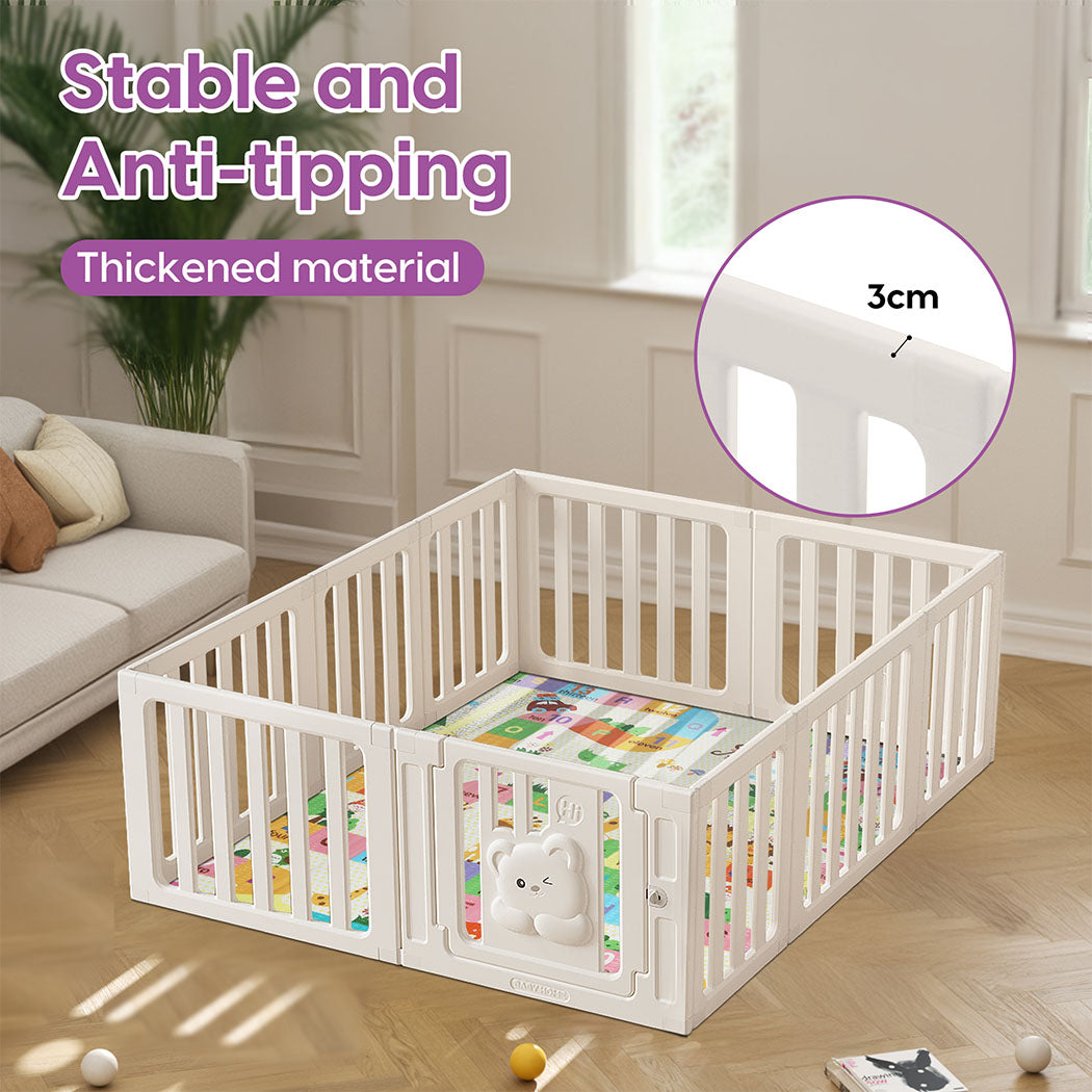 Bopeep Kids Playpen Baby Safety Gate With Lock Toddler Play Game Toy