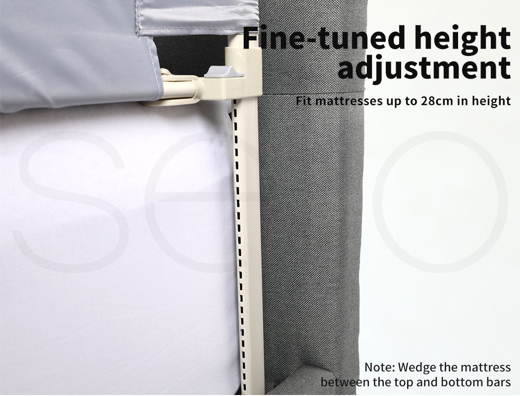 Kids Bed Rail Guard Set Adjustable Folding Safety Queen