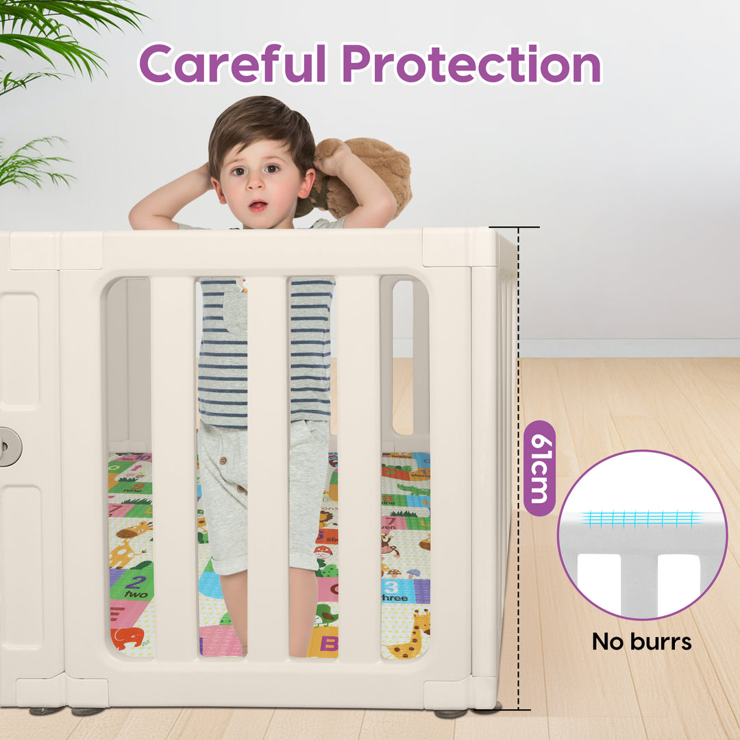 Bopeep Kids Playpen Baby Safety Gate With Lock Toddler Play Game Toy