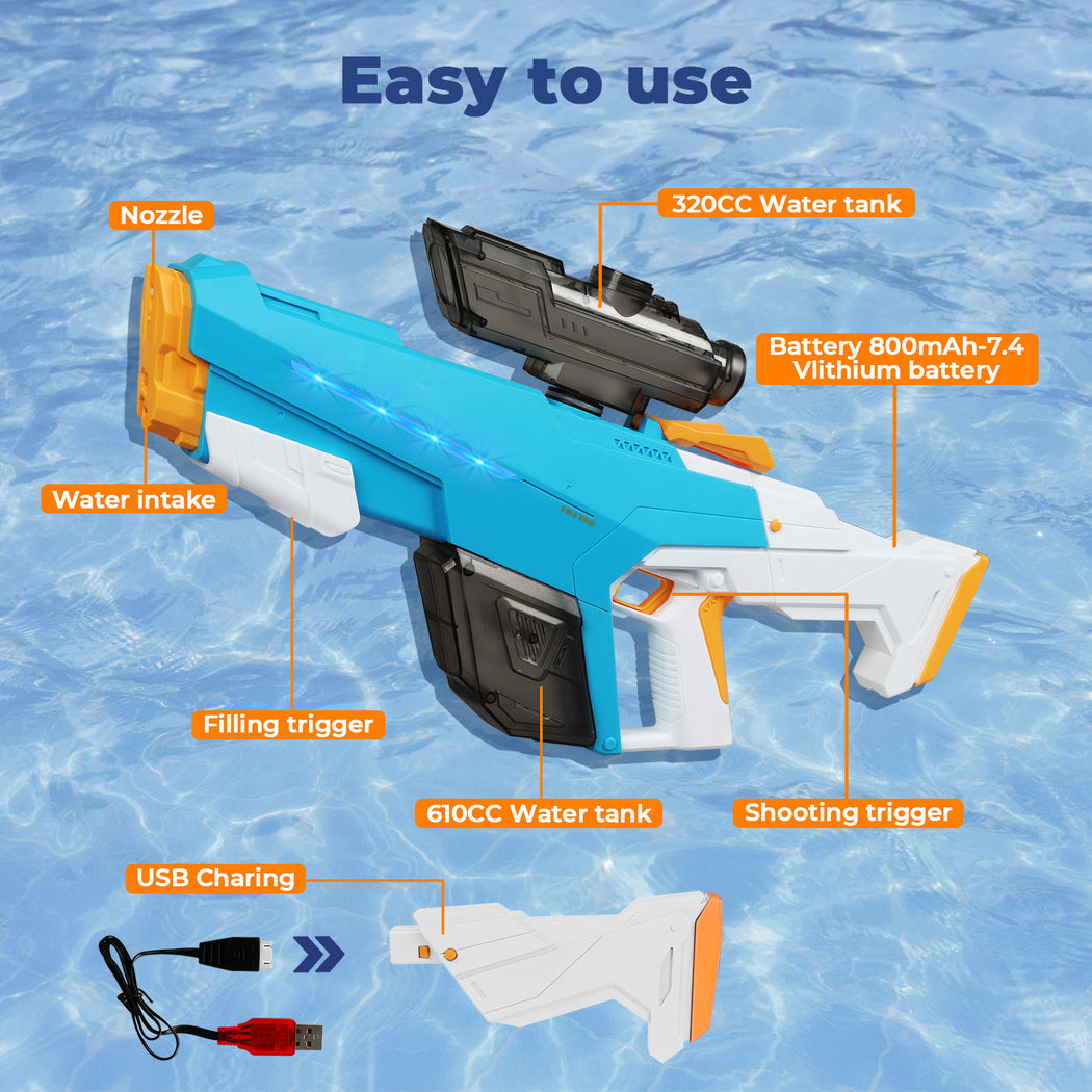 Electric Water Gun with LED Kids Toys Battle Automatic Blaster Outdoor Summer