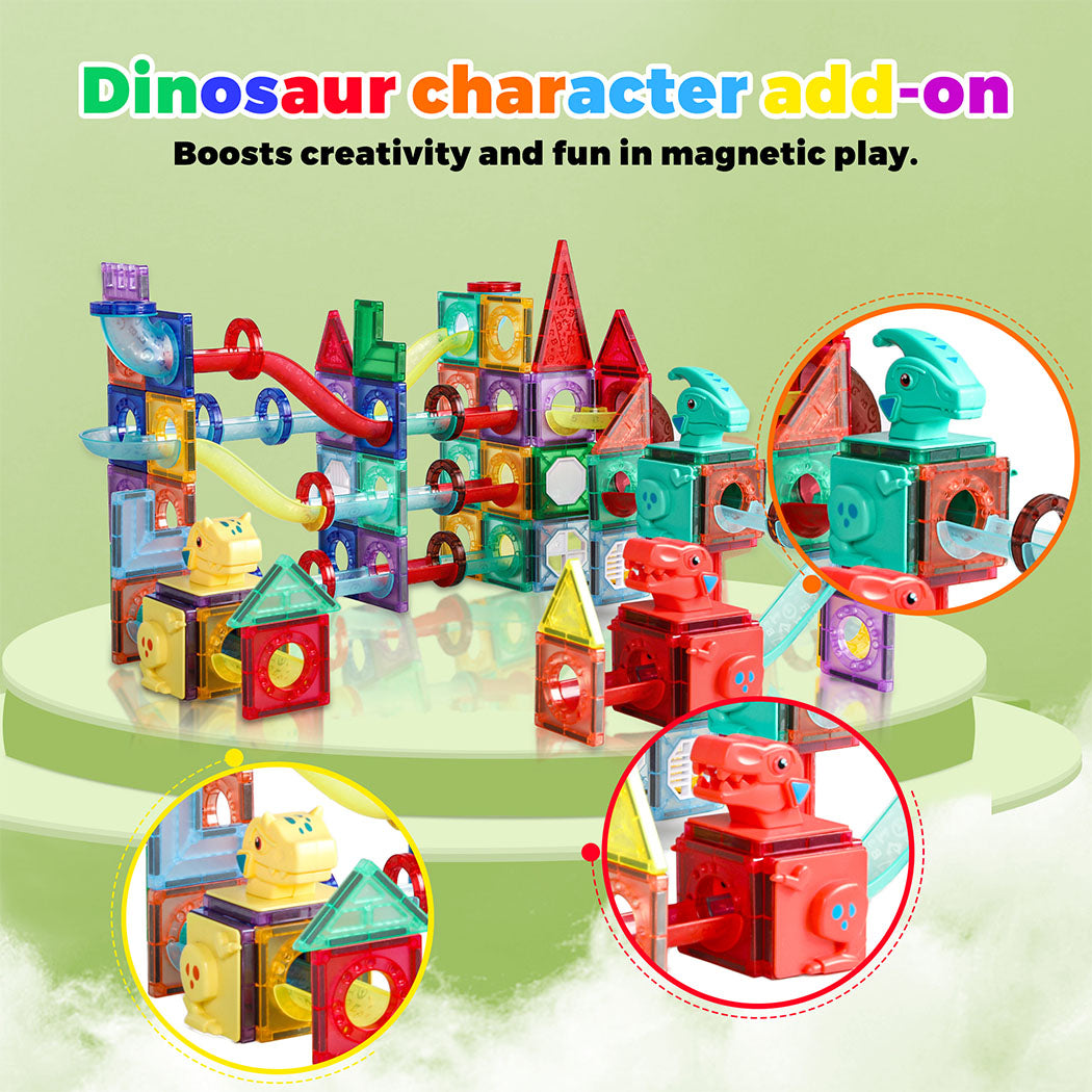 Kids Magnetic Tiles Blocks Dinosaur Building Educational Toys Children Gift Play