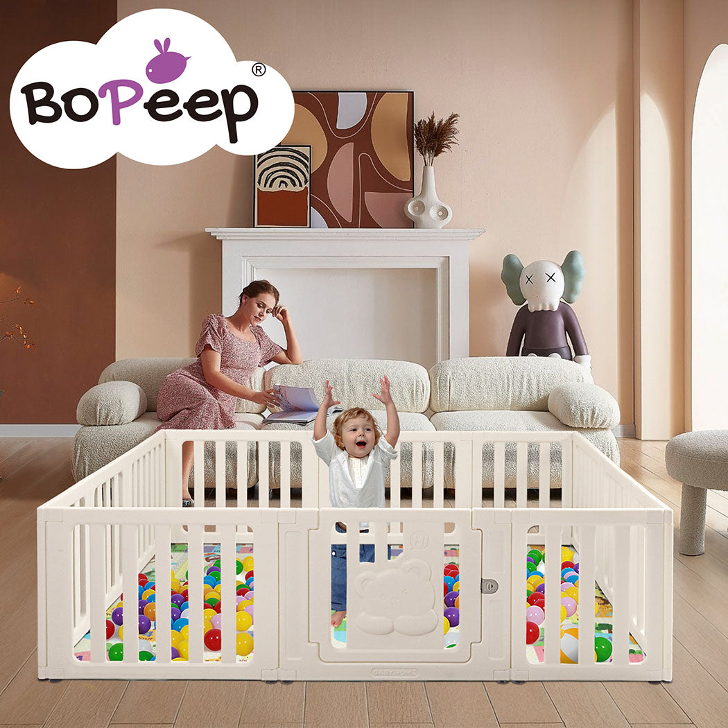 Bopeep Kids Playpen Baby Safety Gate With Lock Toddler Play Game Toy