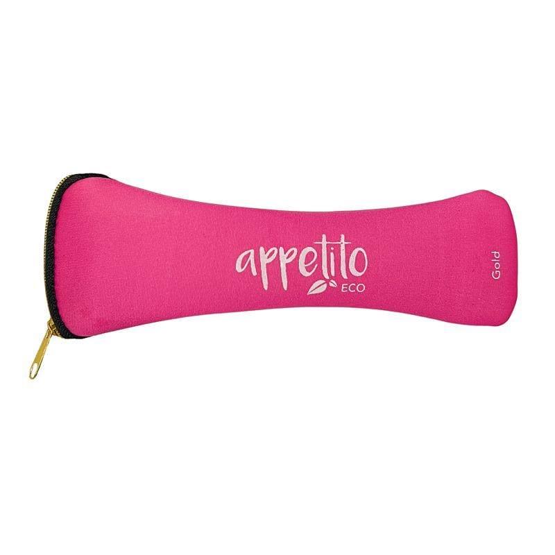 Appetito Appetito – Stainless Steel Traveller’s Cutlery Set in Zippered Pouch Fuschia