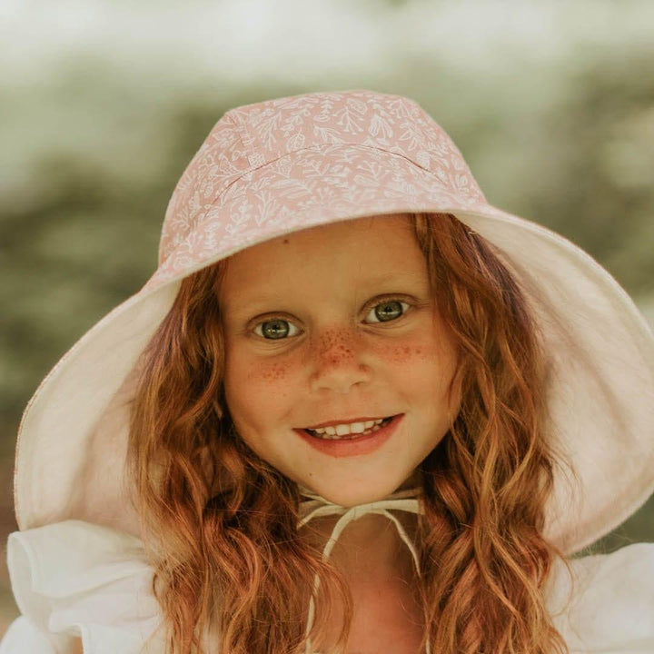 Bedhead Hats S Bedhead Girls Wide- Brimmed Sun Bonnet Hat- Freya/Flax