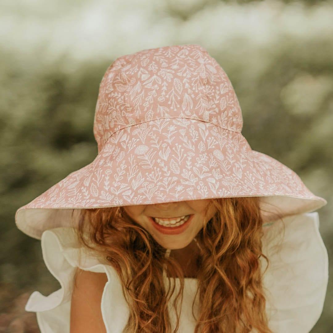 Bedhead Hats S Bedhead Girls Wide- Brimmed Sun Bonnet Hat- Freya/Flax