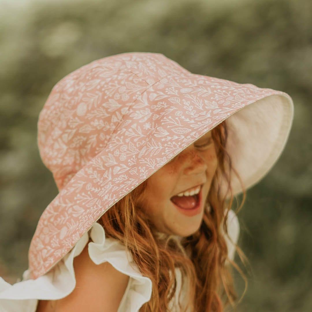 Bedhead Hats S Bedhead Girls Wide- Brimmed Sun Bonnet Hat- Freya/Flax