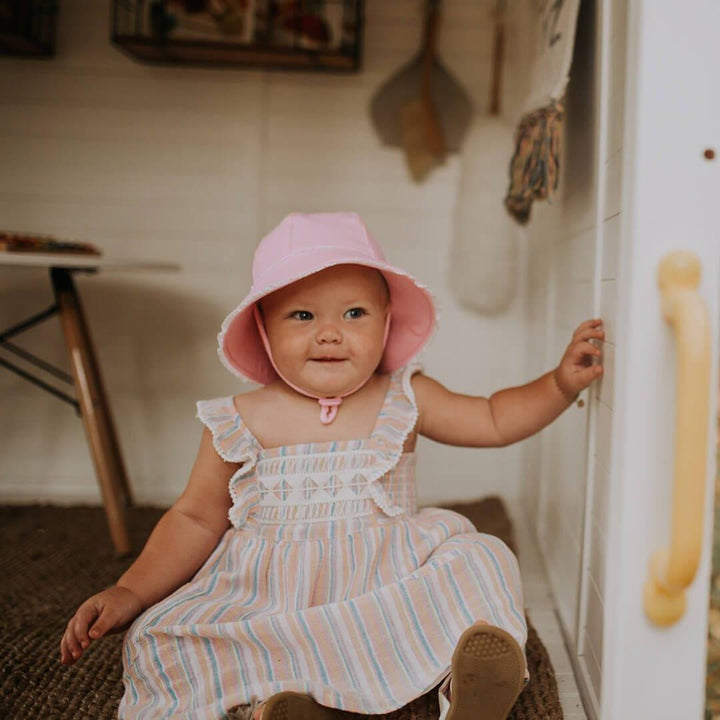 Bedhead Hats Bedhead Toddler Bucket Hat - Blush Ruffle Trim