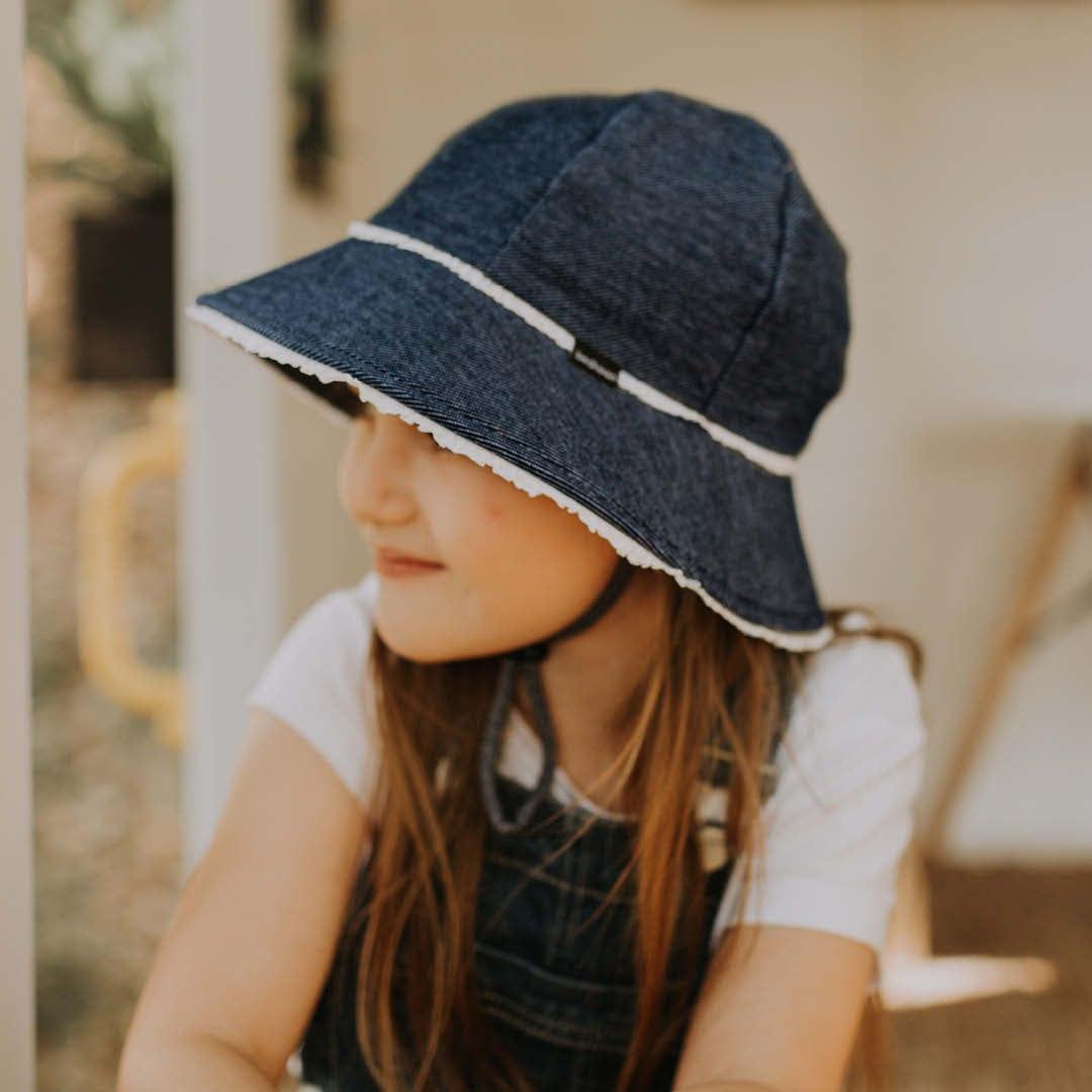 Bedhead Hats S Bedhead Toddler Bucket Hat - Denim Ruffle Trim