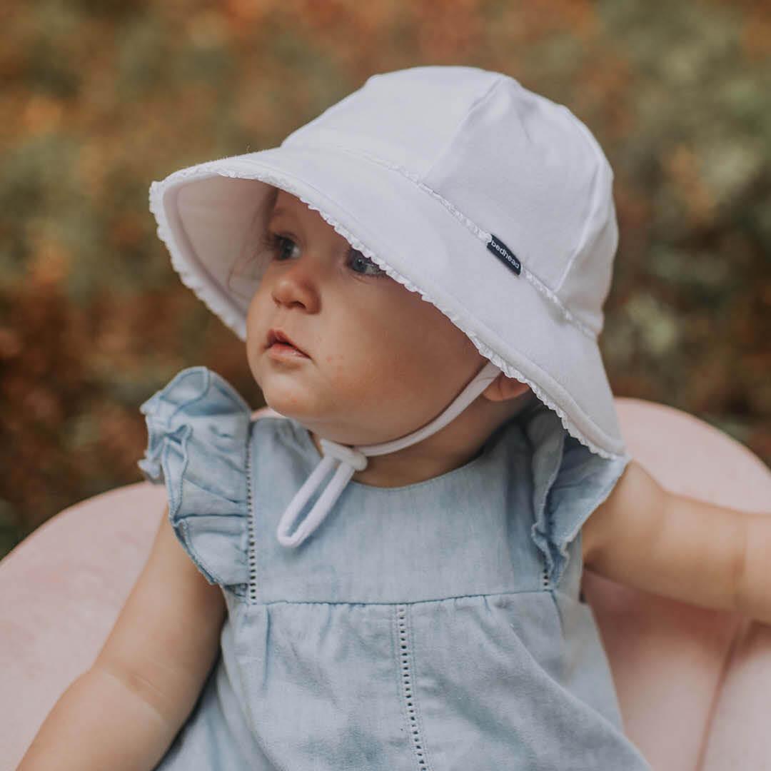 Bedhead Hats Bedhead Toddler Bucket Hat - White Ruffle Trim