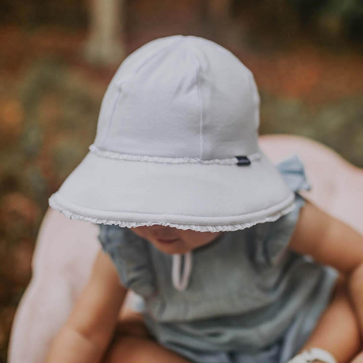 Bedhead Hats Bedhead Toddler Bucket Hat - White Ruffle Trim