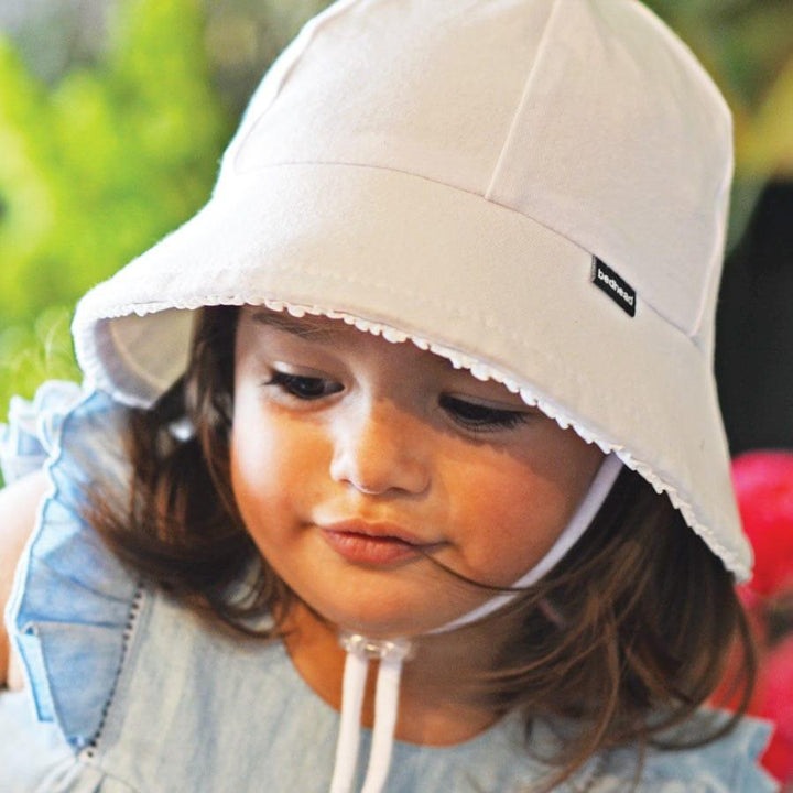 Bedhead Hats Bedhead Toddler Bucket Hat - White Ruffle Trim