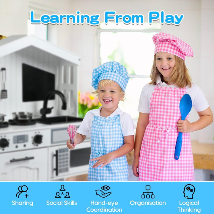 BoPeep Bopeep Kids Pretend Kitchen Play Set Wooden Cooking Cookware Children Toys