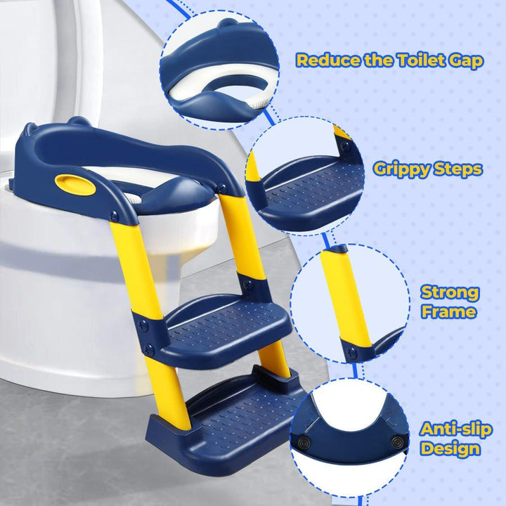 BoPeep BoPeep Kids Toilet Ladder Toddler Training Step Stool Blue