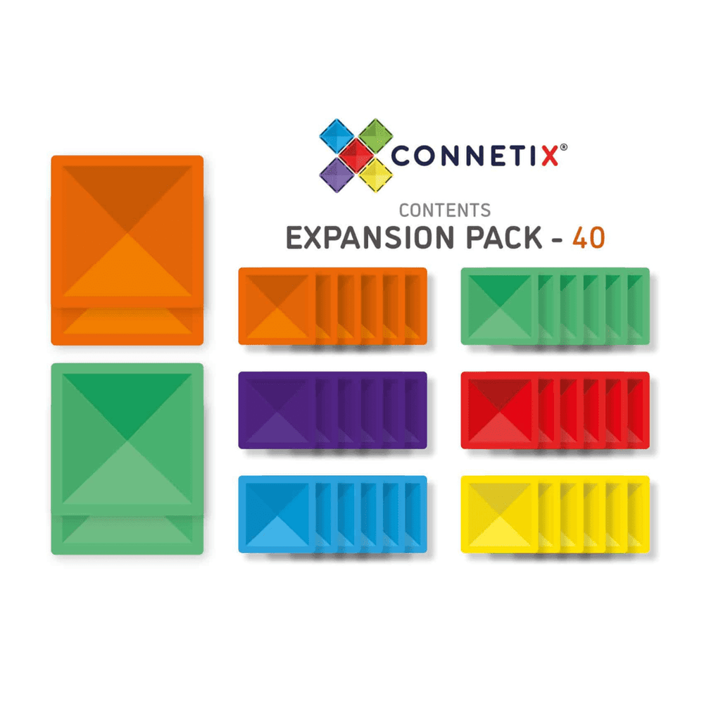 Connetix Tiles Connetix Tiles Rainbow 40 Piece Square Pack