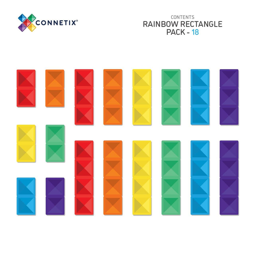 Connetix Tiles Connetix Tiles Rainbow Rectangle Pack 18 pc