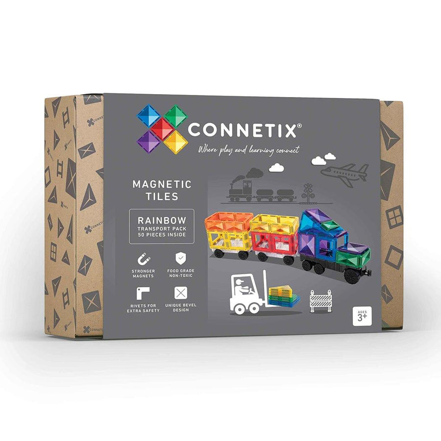 Connetix Tiles Educational Toys Connetix Tiles Transport Pack 50 pc | Rainbow color