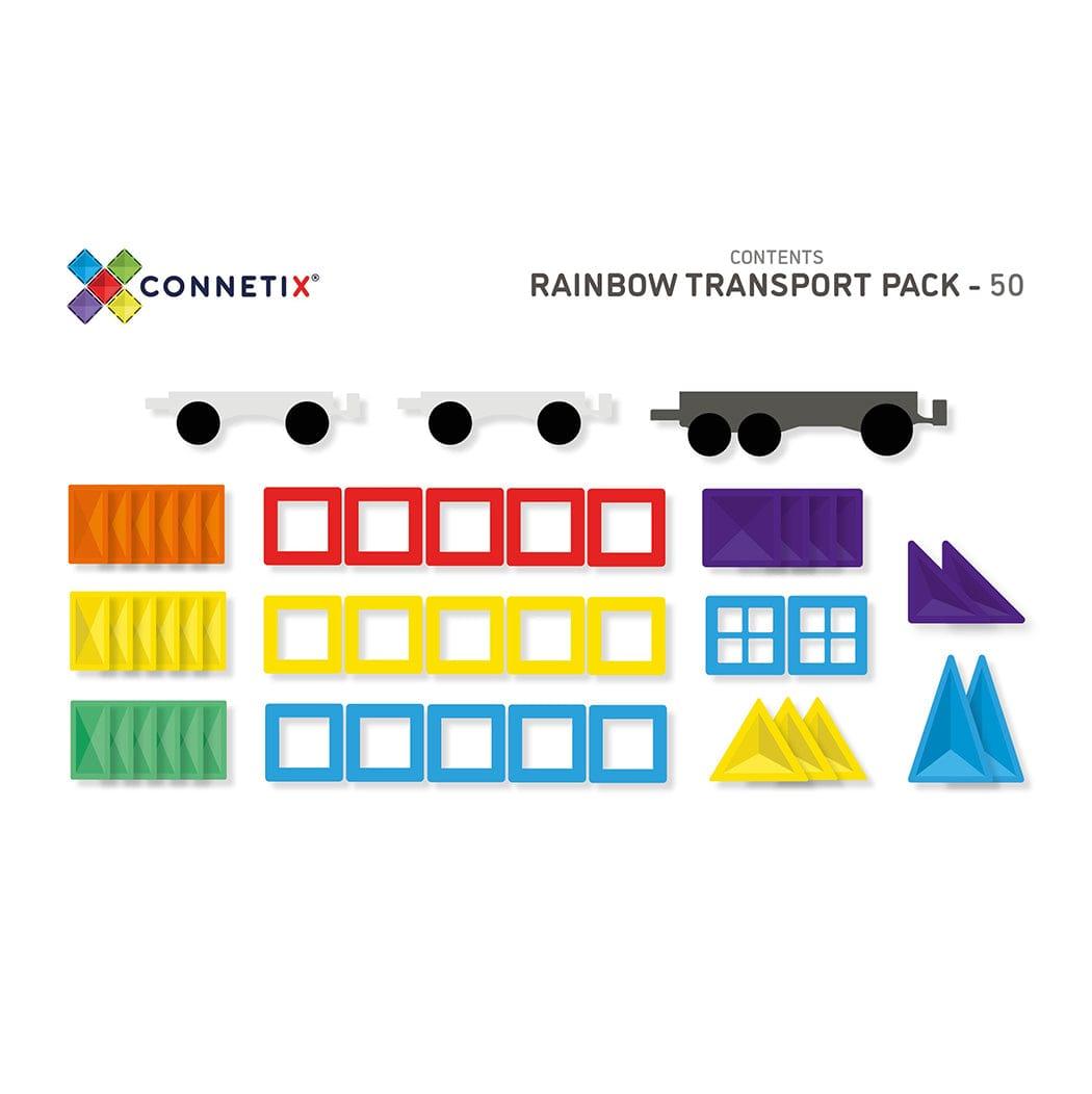 Connetix Tiles Educational Toys Connetix Tiles Transport Pack 50 pc | Rainbow color