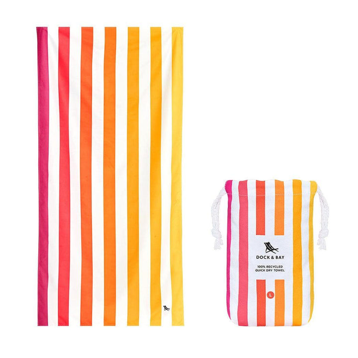 Lupipop Dock & Bay Beach Towel Cabana Collection L | Quick Dry | Peach Sunrise