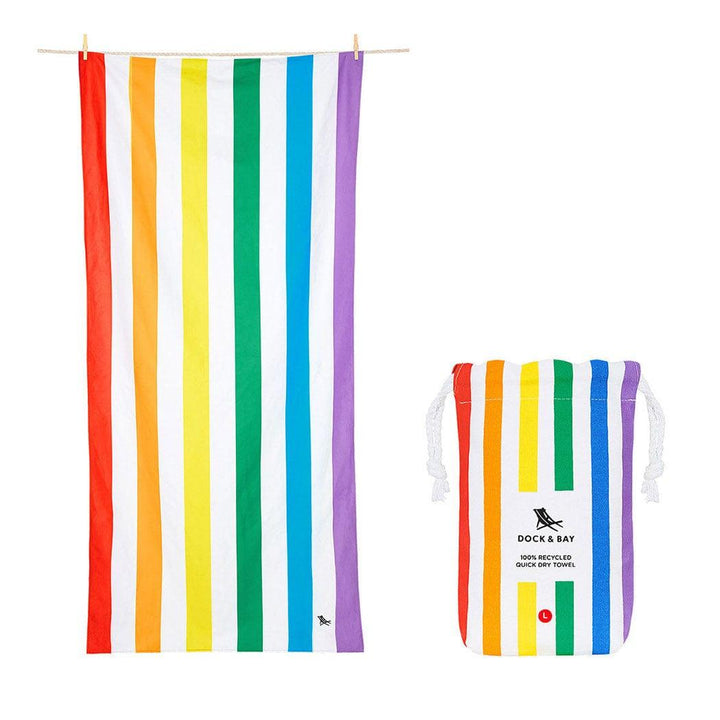 Lupipop Dock & Bay Beach Towel Cabana Collection L | Quick Dry | Rainbow Skies