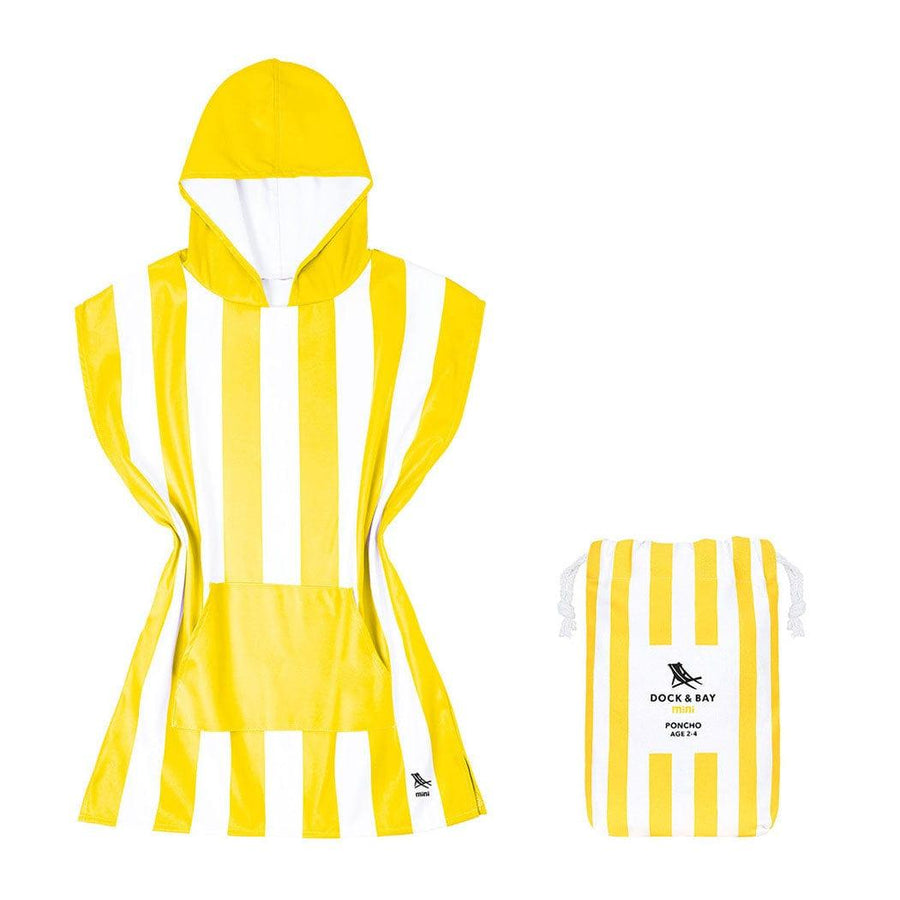 Dock & Bay XS (2-4yrs) Dock & Bay KIDS Poncho Hooded Towel -Mini Cabana Collection-Boracay Yellow
