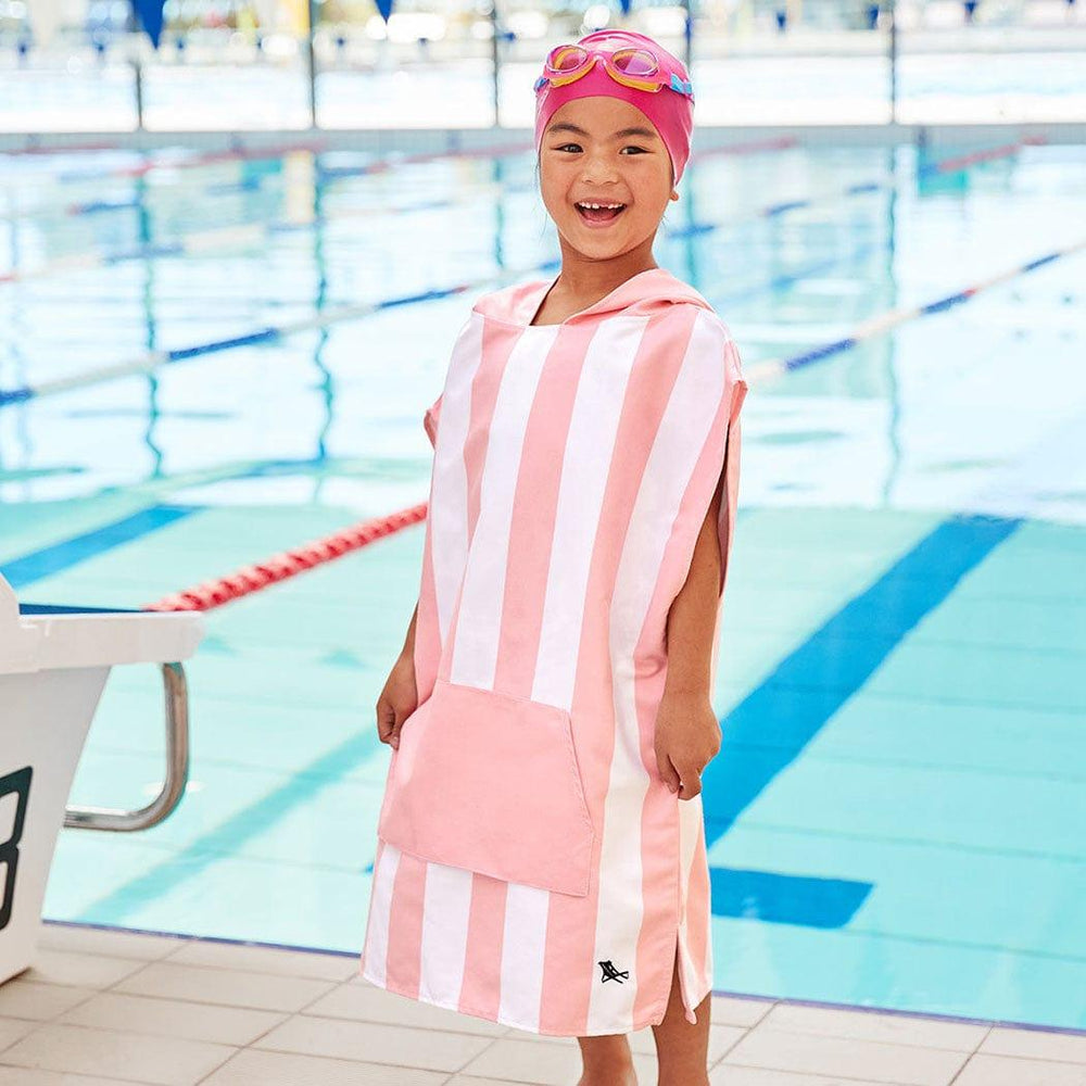 Dock & Bay Dock & Bay KIDS Poncho Hooded Towel -Mini Cabana Collection-Malibu Pink