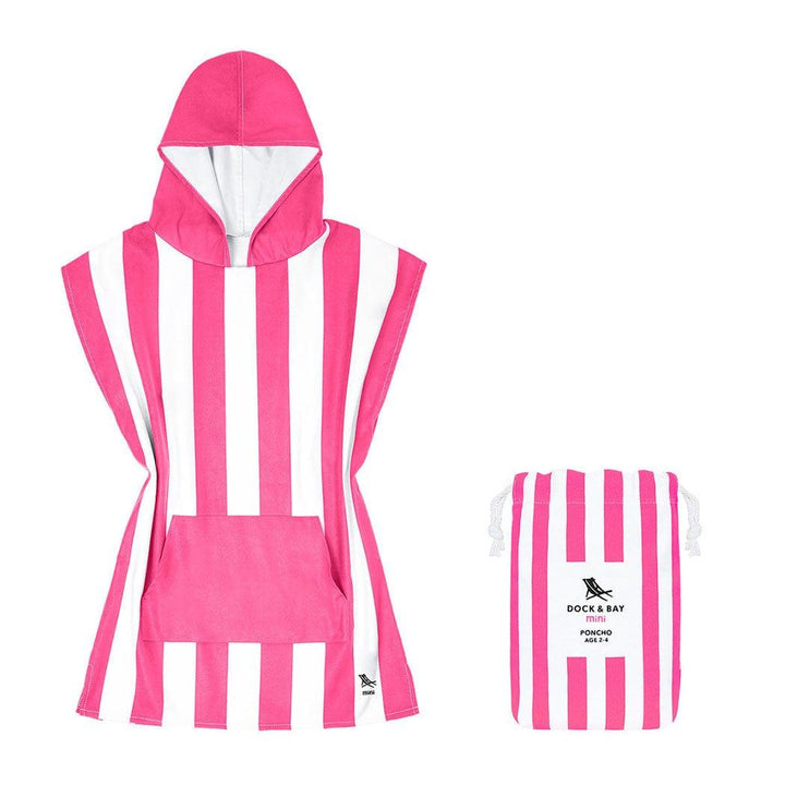 Dock & Bay XS (2-4yrs) Dock & Bay KIDS Poncho Hooded Towel -Mini Cabana Collection-Phi Phi Pink