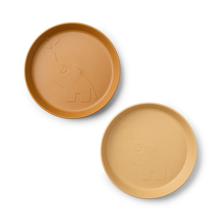 Done by Deer Done by Deer Kiddish Raffi Plate 2 Pack-Mustard