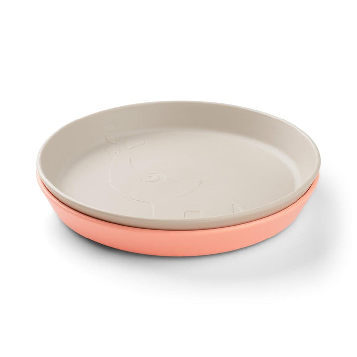 Done by Deer Done by Deer Kiddish Raffi Plate 2 Pack-Sand & Coral