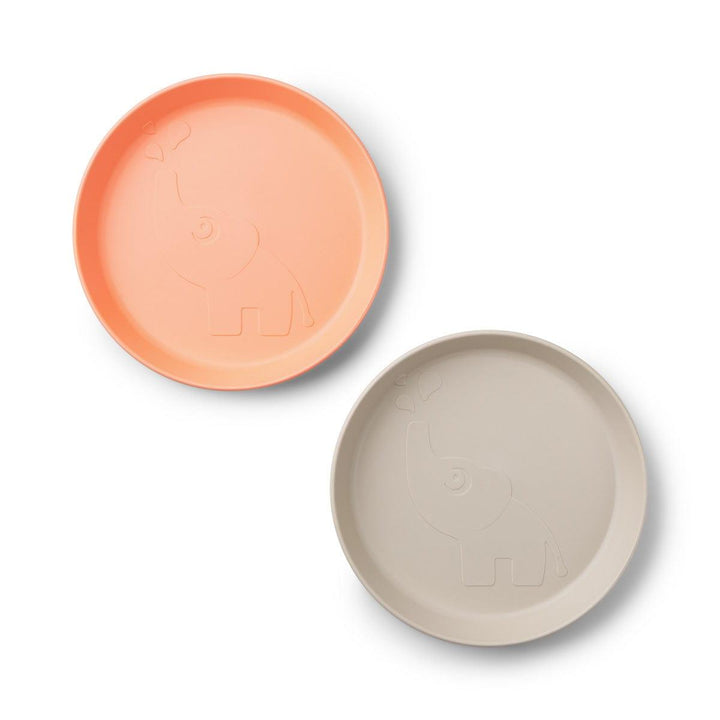 Done by Deer Done by Deer Kiddish Raffi Plate 2 Pack-Sand & Coral