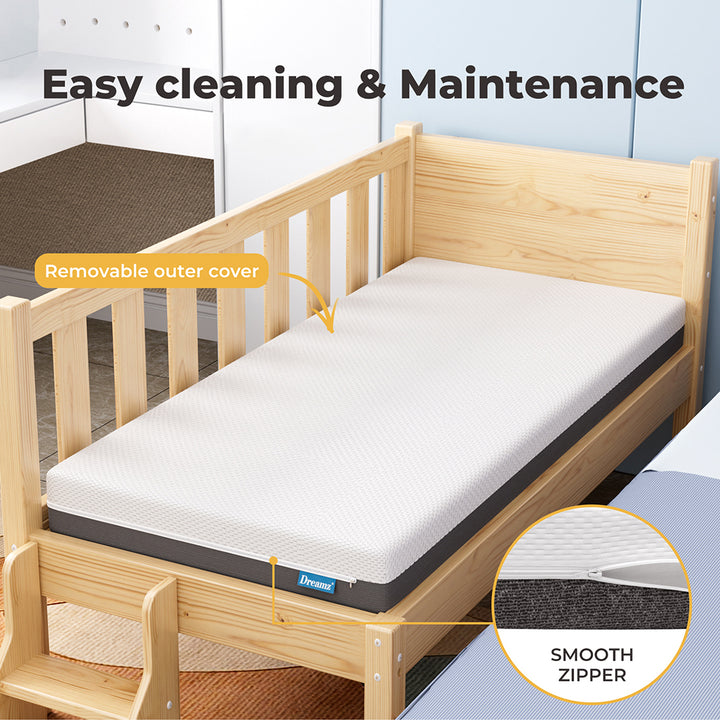 Dreamz Cot Crib Mattress Gel Memory Foam Baby Kids Bed Breathable 13cm Thick