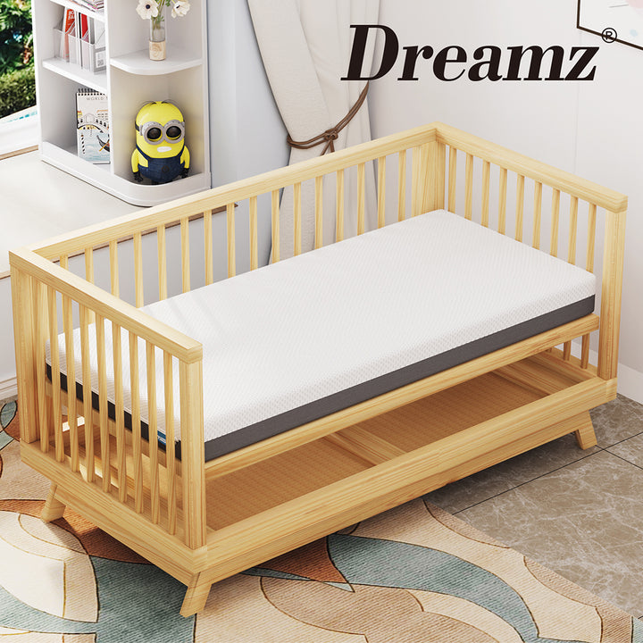 Dreamz Cot Crib Mattress Gel Memory Foam Baby Kids Bed Breathable 13cm Thick