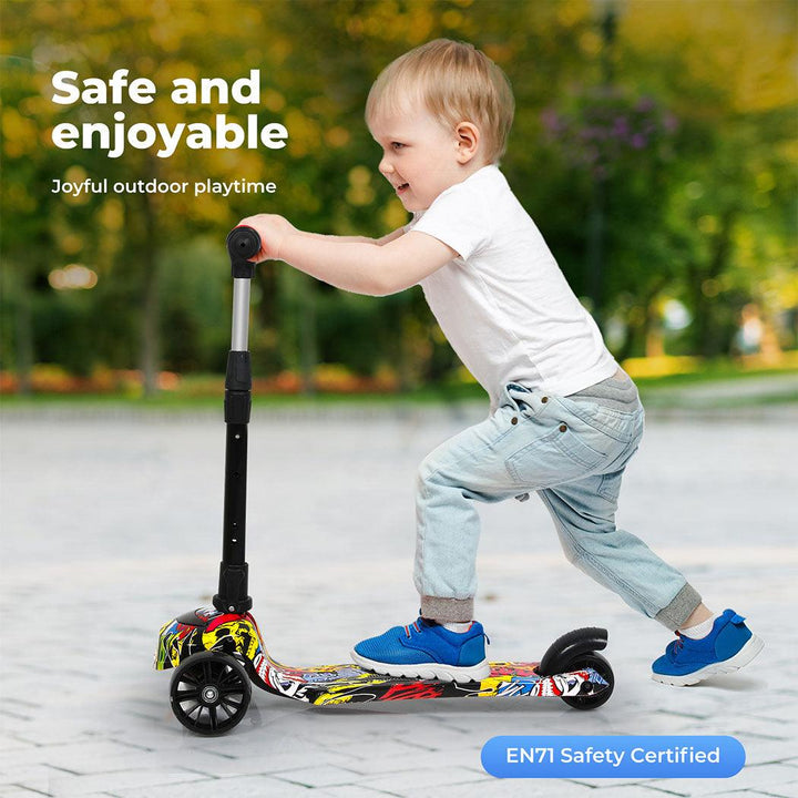 BoPeep Foldable Kids Scooter Adjustable Height Flashing LED Music 3 Wheels - Lupipop