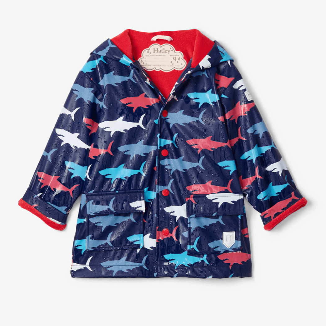 Hatley Size 3 HATLEY Colour Changing Raincoat | Hungry Sharks