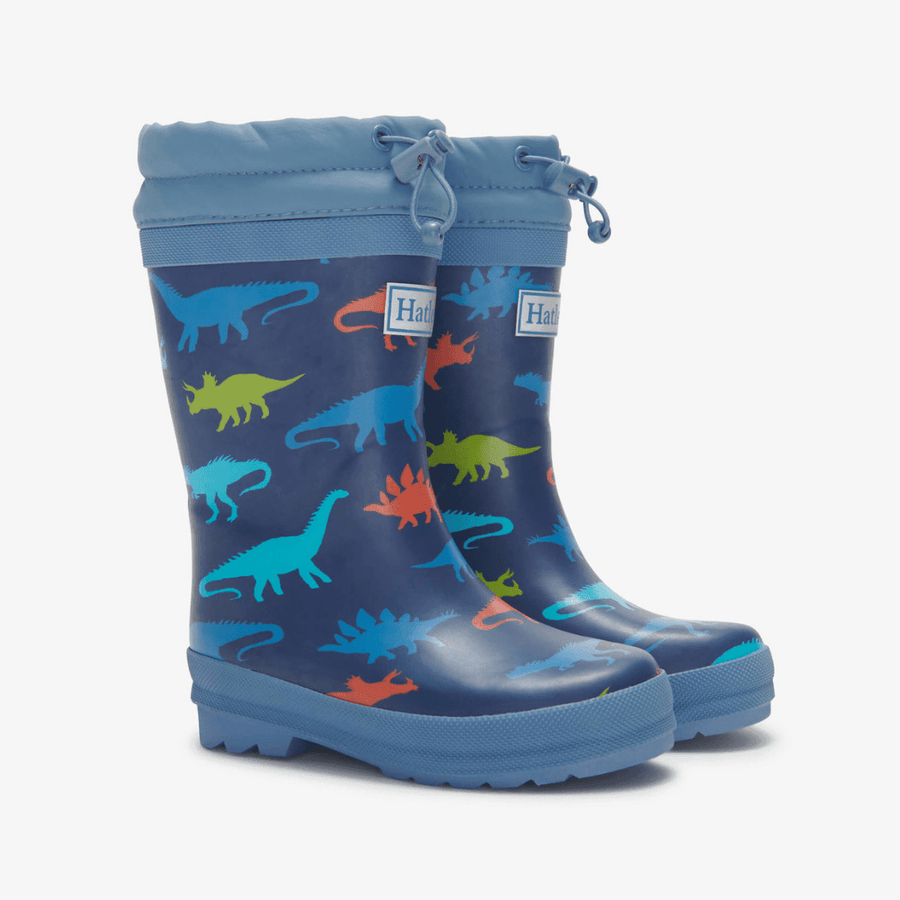 Hatley Size 8 Hatley Dinosaur Silhouettes Sherpa Lined Kids Rain Boots