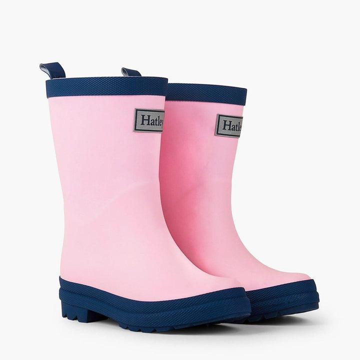 Hatley Hatley Pink & Navy Matte Kids Rain Boots