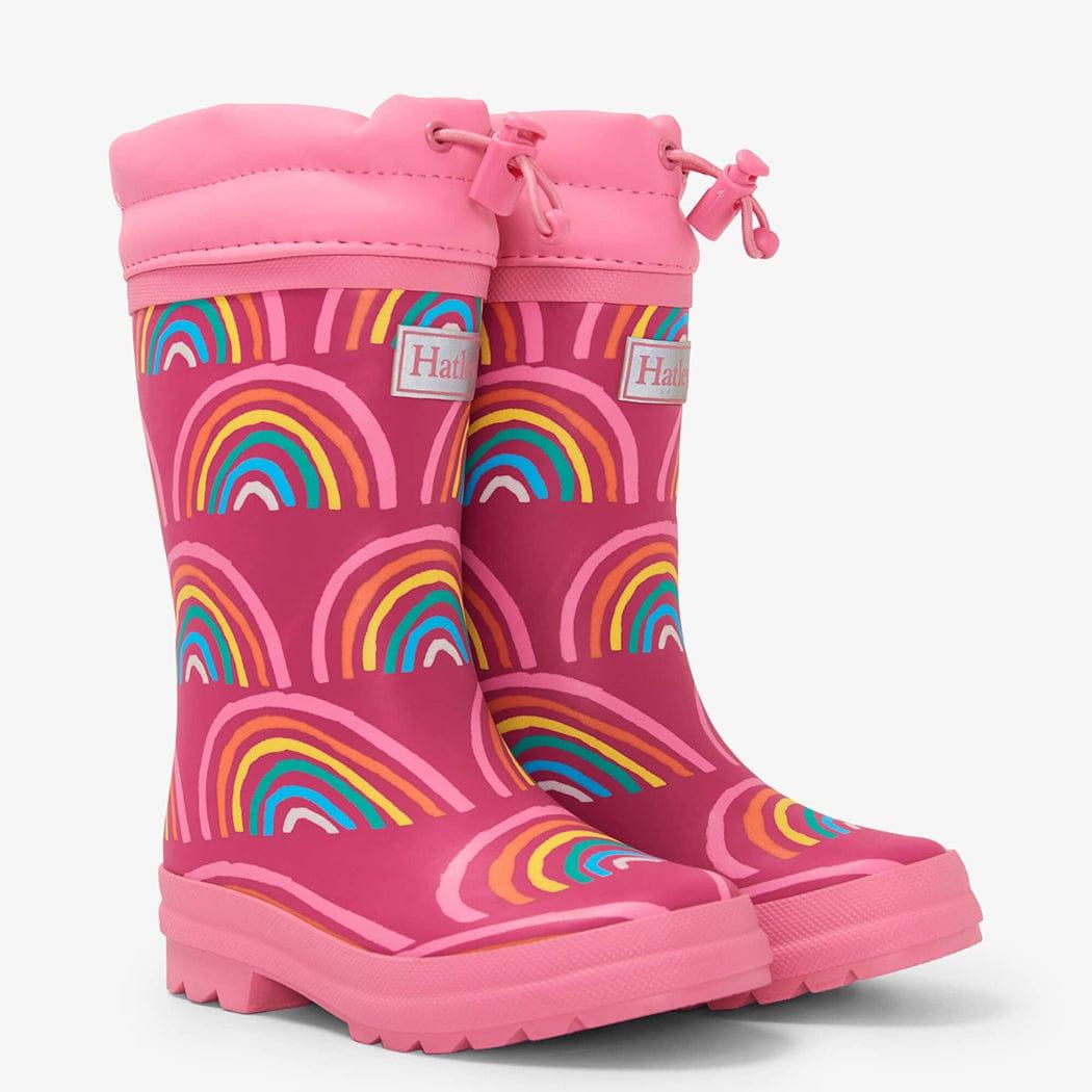 Hatley Hatley Rainy Rainbows Sherpa Lined Kids Rain Boots