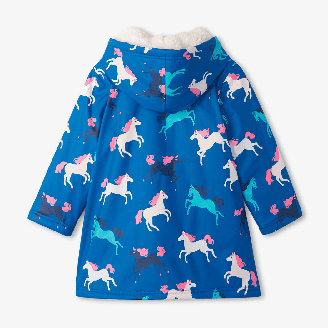 Manteau de pluie pour enfant - Jaune et rayures bleu marine Manteau de pluie pour enfant - Jaune et rayures bleu marine