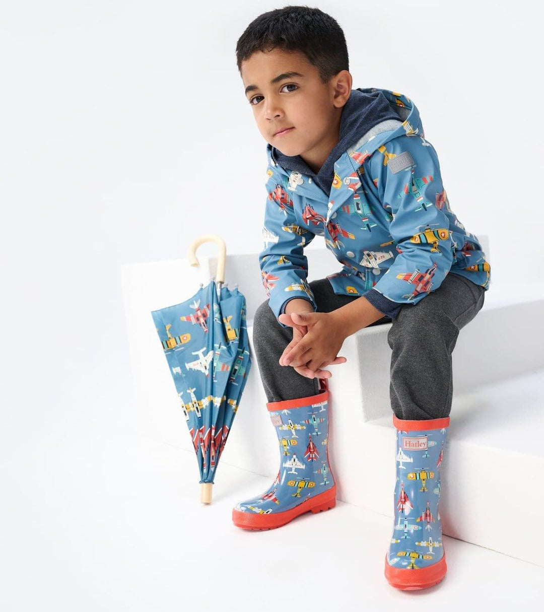 Hatley Hatley Flying Aircrafts Shiny Kids Rain Boots