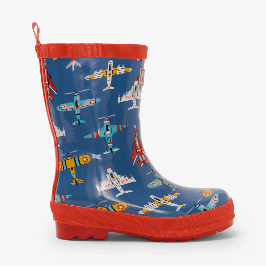 Hatley size 6 Hatley Flying Aircrafts Shiny Kids Rain Boots