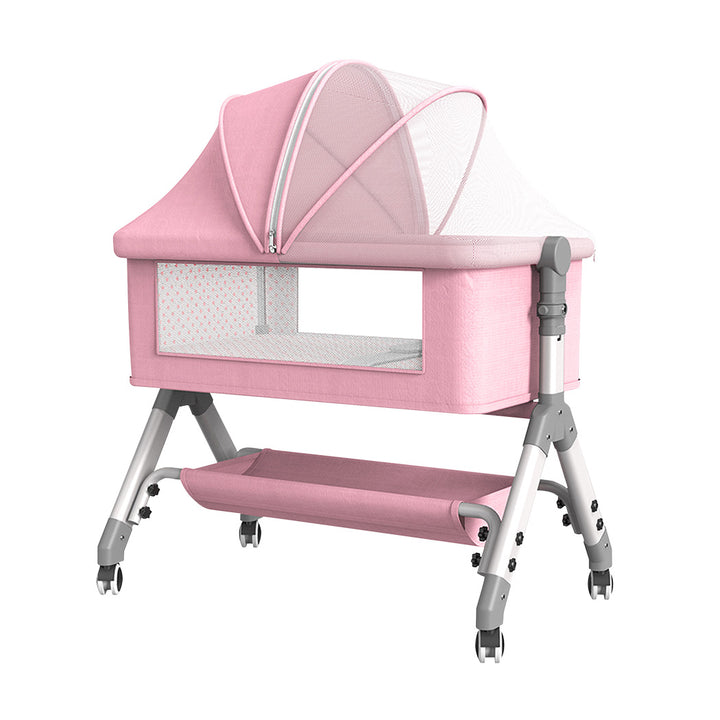 Bopeep Baby Cot Bed Crib Portable Bassinet Safety Fence Adjustable Bedside Pink