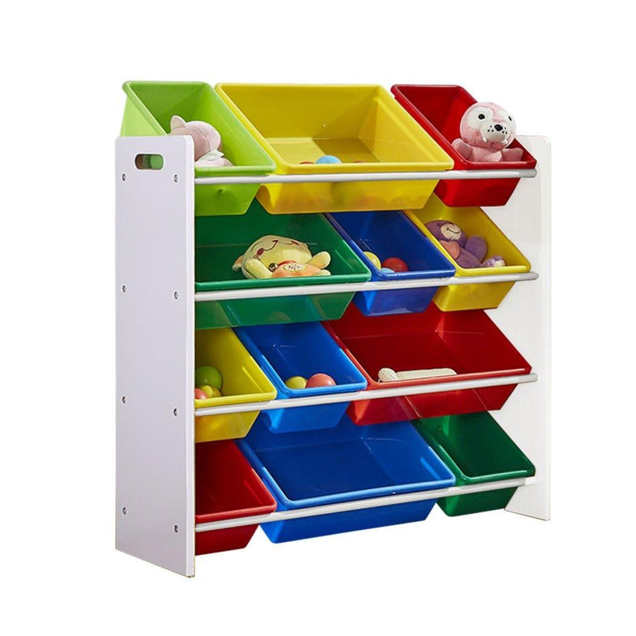 Levede Kids Toy Box Rainbow Kids 12 Bin Display Shelf & Toy Box