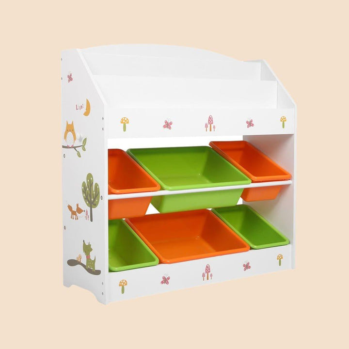 Levede Toy Box Kids 6-Bin Toy Box & Bookshelf Organizer