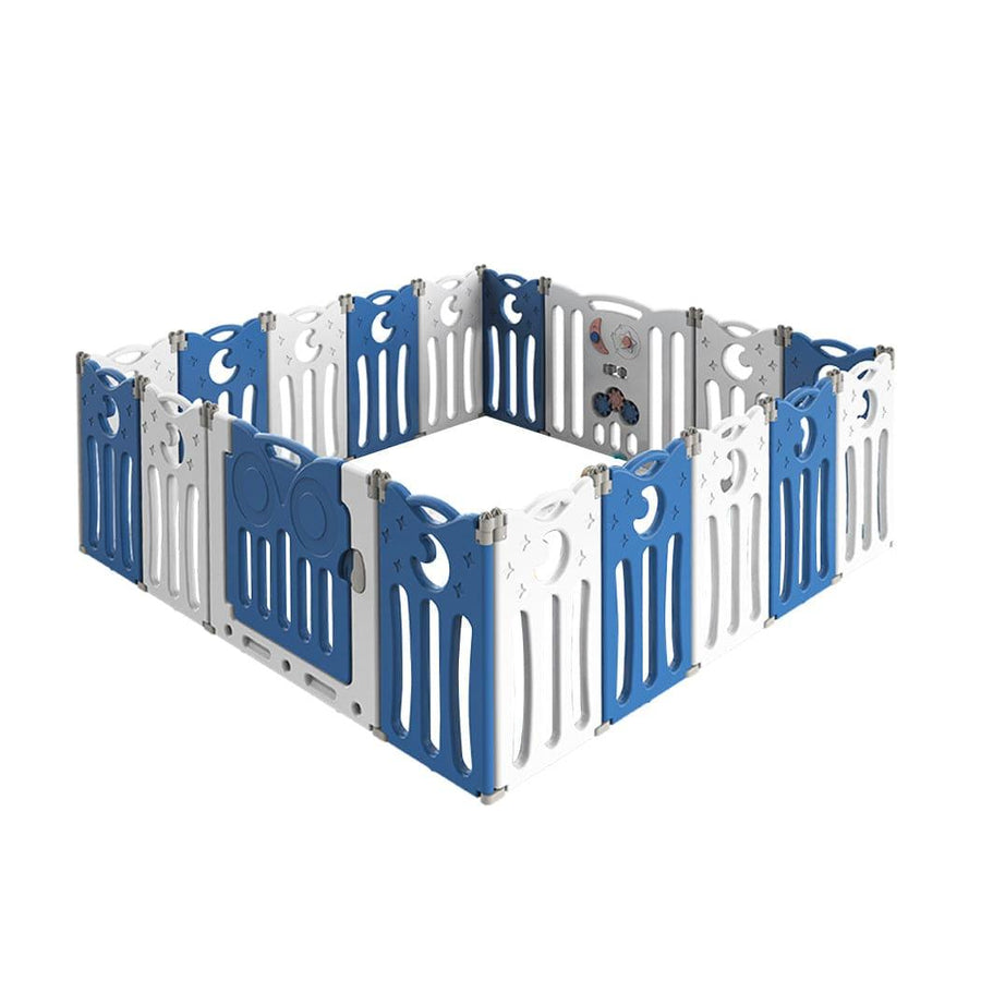 BoPeep Kids Playpen Blue BoPeep Kids Baby Playpen Safety Gate Toddler Fence with Music Toy