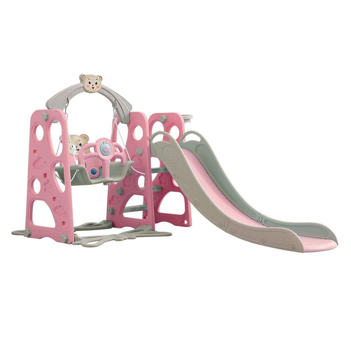 BoPeep Slide BoPeep Kids Slide Swing Basketball Ring  Play Set - Pink